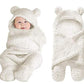 Oscar Home Hooded Swaddle Wrapper Baby Blanket  Soft Baby Sleeping Bag for Newborns and Infants (White)