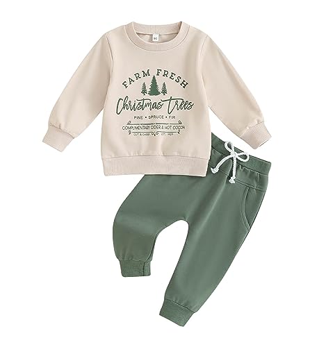 Thefound Baby Boy Christmas Outfit Christmas Vibes Print Sweatshirt Top Warm Pan WBBAPB0CFYDJQYW