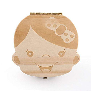 PagKis Baby Girls Wooden Milk Teeth Keepsake Box Organizer Souvenir Box  12