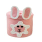 VELVET VIBE Kids Lid Baskets with Beautiful Characters  Rope Baskets for Baby Diaper, Stuffed Animal Storage (Pink Dog)