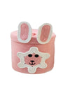VELVET VIBE Kids Lid Baskets with Beautiful Characters  Rope Baskets for Baby Diaper, Stuffed Animal Storage (Pink Dog)