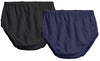 City Threads 2-Pack Baby Girls' And Baby Boys' Unisex Diaper Covers Bloomers Soft Cotton, Black/Navy, Newborn