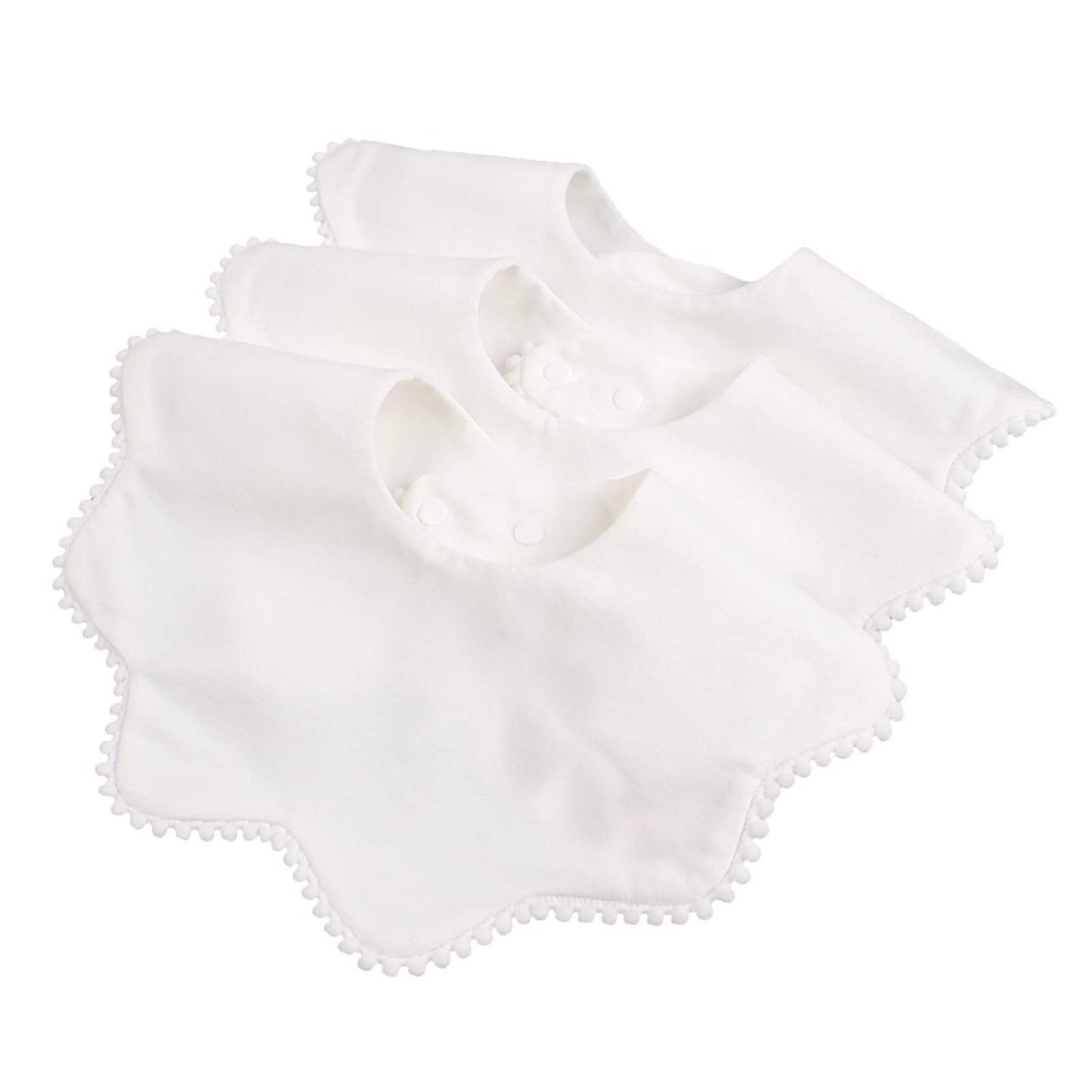 Bamery Baby Bandana Bibs White Cotton Drool Bibs For Drooling And Teething Absorbent For Boy Girl (Pure White)