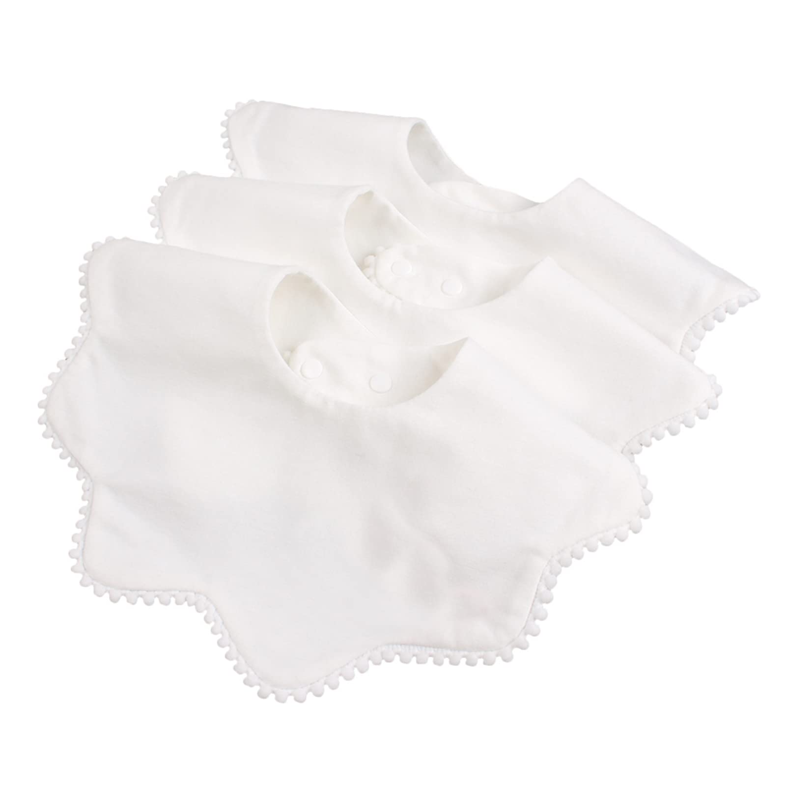 Bamery Baby Bandana Bibs White Cotton Drool Bibs For Drooling And Teething Absorbent For Boy Girl (Pure White)