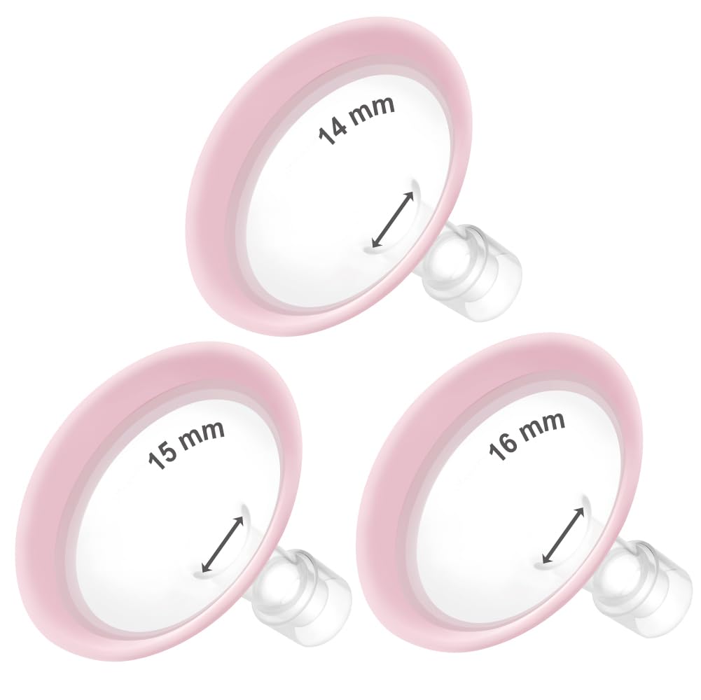 Maymom MyFit Flanges Pano Goldie Pack 14 15 16 mm Compatible with Medela Breast Pumps and Maymom Wide Base and Narrow Base Conne