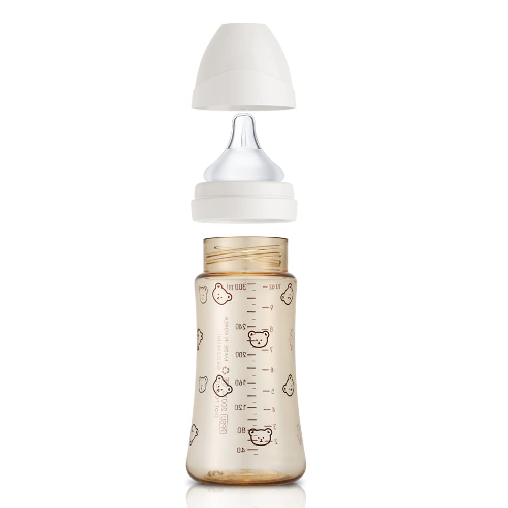 Grosmimi Ppsu Baby Bottle, Bpa Free (10Oz Bear_White)