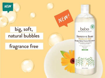 Babo Botanicals Sensitive Baby Fragrance-Free 2-In-1 Bubble Bath & Wash - Shea Butter, Calendula & Oat - Vegan - Ewg Verified -