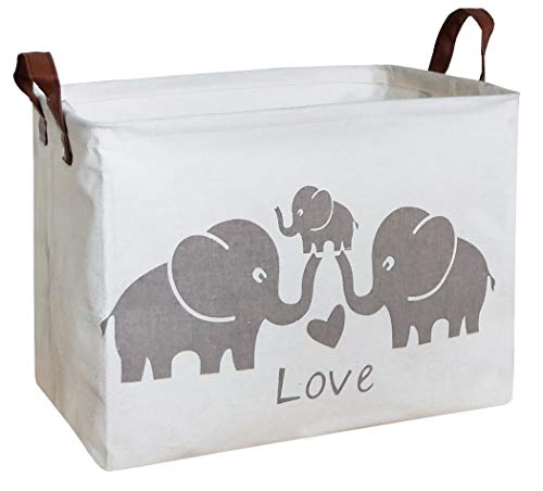 Hiyagon Baby Storage Basket Cute Elephant Basket For Boys And Girls Toy Storage Bin Organizer Box Gift Basket Empty Rectangular