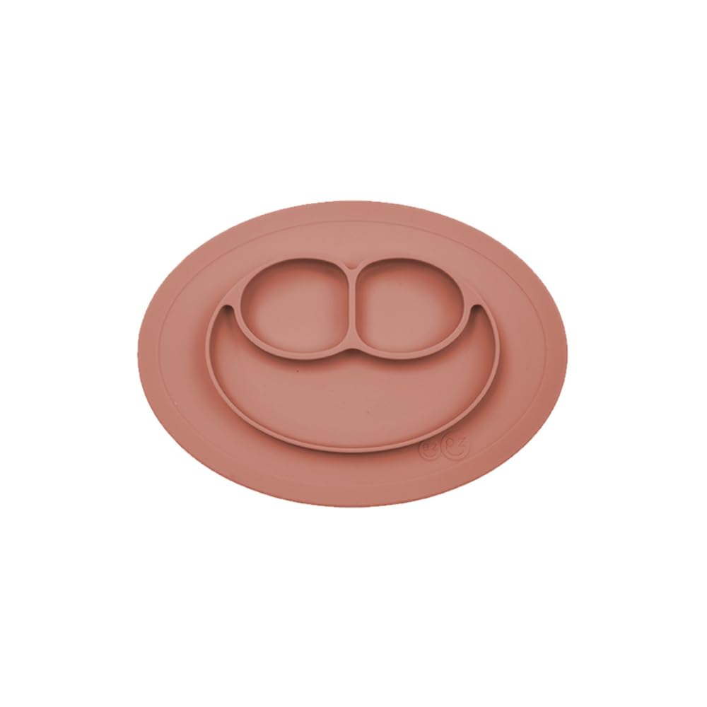ezpz Mini Mat  100% Food Grade Silicone Suction Divided Plate with Builtin Placemat for Infants + Toddlers Promotes Baby Self