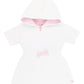 Rufflebutts Baby/Toddler Girls White W/Pink Seersucker Terry Hoodie Swimsuit Cover-Up - 18-24M