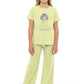 WEET Girls Printed Round Neck Printed TShirt and Palazo Pant | Top & Pajama Set 003 (Yellow, 1314 Y)