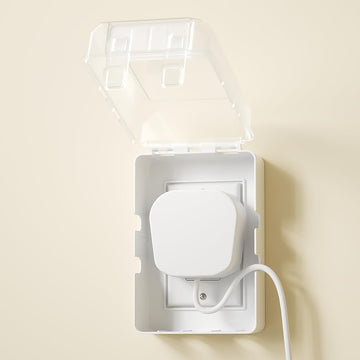 Safelon 1Pcs Baby Proof Electrical Outlet Box Electrical Outlet Cover Baby Proof Box Plug Cover For Baby Safety (Clear-White)