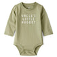 CarterS Baby Boy Long Sleeve Bodysuit | UncleS Little Nugget Graphic Green Soft Cotton Infant Romper With Snap Closure | Comfor