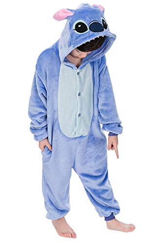 Leavelive Kids Animal Onesies Halloween Cosplay Costume Pajamas(115#(51-55 Inch), Kids Bluey)