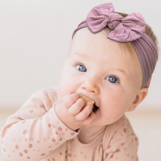 Joyoyo 3 Colors Soft Wide Turban Baby Headbands With 4.5 Inches Hair Bow Headbands For Baby Girls Infants Newborn Hair Accessori