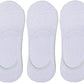 Queery Men Solid No Show Cotton Loafer Socks (White Pack Of 3 Pairs)