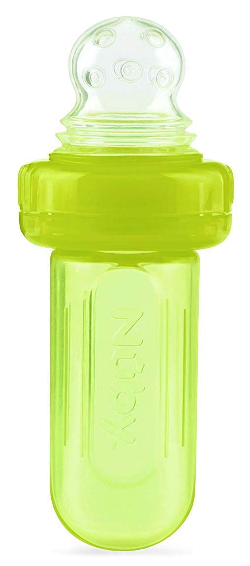 Nuby Ez Squee-Z Silicone Self Feeding Baby Food Dispenser (Green, 1 Count (Pack Of 1))