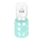 Lifefactory Glass Baby Bottles With Silicone Protection - 3-Pack, 4 Ounce Bottles, (1- Lavender, 1- Mint & 1- Cantaloupe)