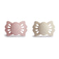 Frigg Lucky Symmetrical Silkysoft Silicone Baby Pacifier | Made In Denmark | Bpa-Free (Cream/Blush, 0-6 Months)