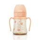 GROSMIMI Flip Top Spill Proof Sippy Cup, PPSU, BPA Free, 6 oz, Stage 2 Straw for Toddlers (Peach flower)