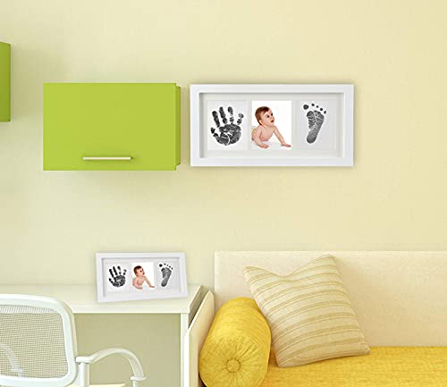 Baby Prints Handprint And Footprint Kit, Newborn Hand And Footprint Keepsake With 2 Safe Clean-Touch Inkless Ink Pad, Gift To Ne
