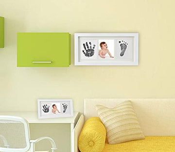 Baby Prints Handprint And Footprint Kit, Newborn Hand And Footprint Keepsake With 2 Safe Clean-Touch Inkless Ink Pad, Gift To Ne