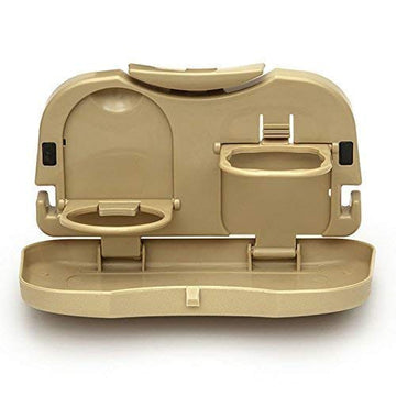Lipzie (10 Years Assured Warranty) Foldable Car Back Seat Dining Table, ABS Plastic Food Tray with Drink Cup Bottle Holder, Port