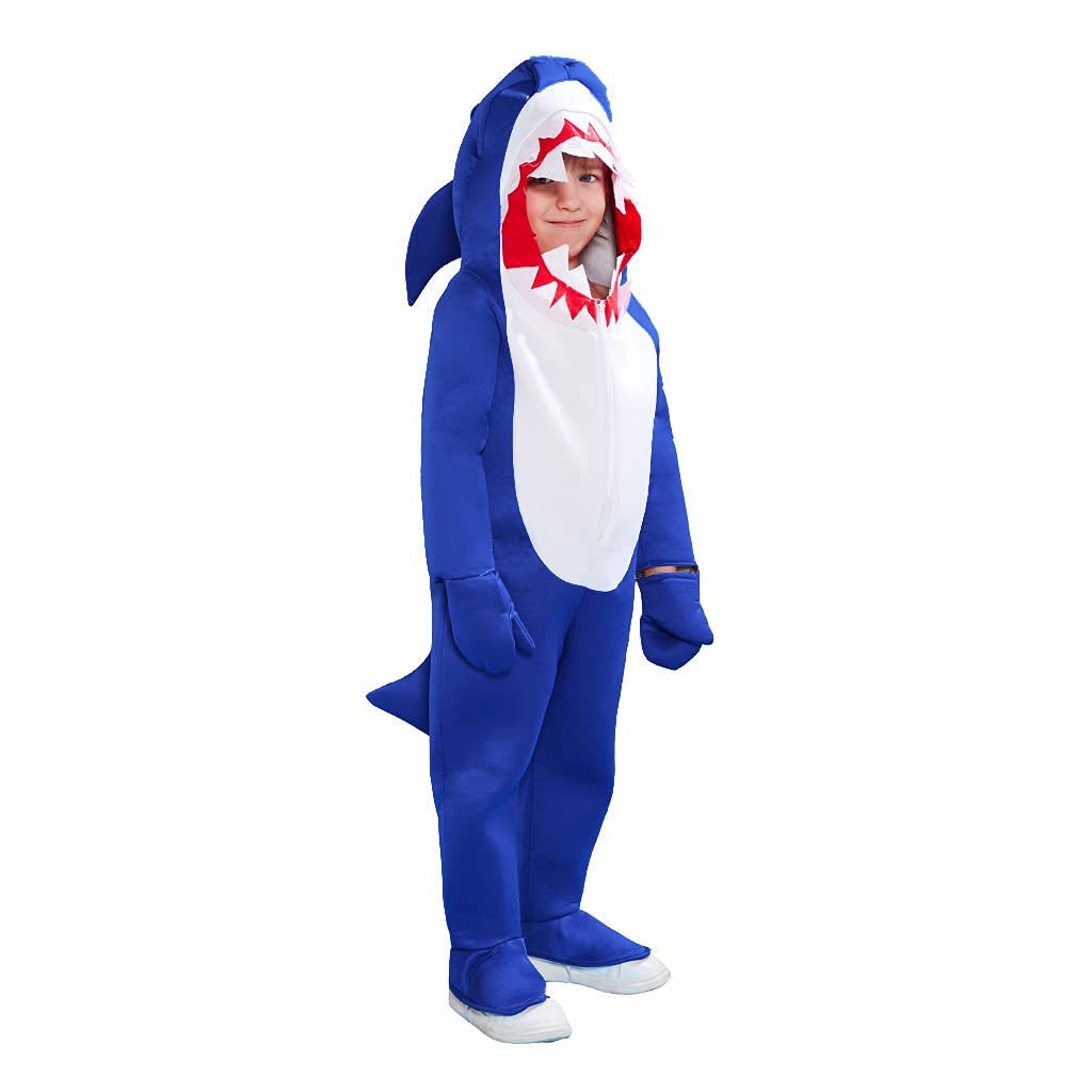 Reneecho Boy'S Shark Costume Halloween Kids Sea Animal Suit Onesie Shark Tail Fin Dress