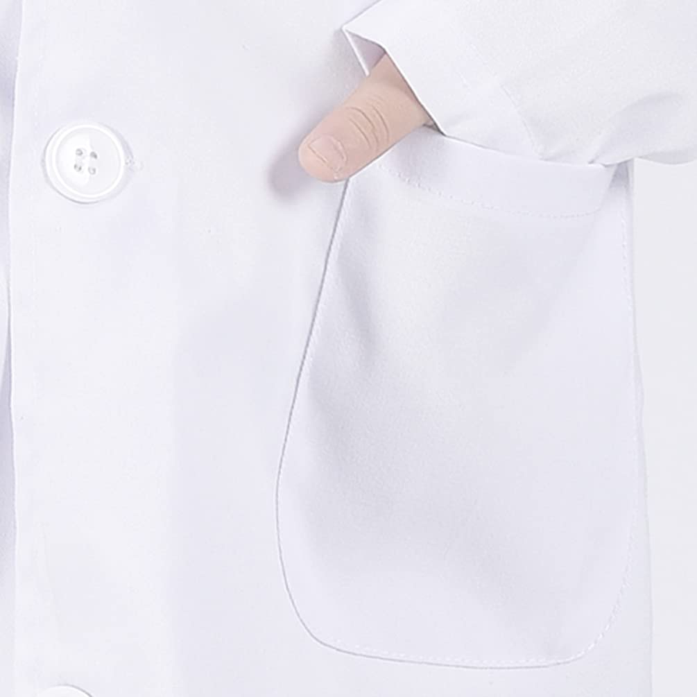 Roctocesy Kid'S Unisex Lab Coat For Career Day School Projects Halloween Costumes With Glasses & Id Card (L(10-14Y))