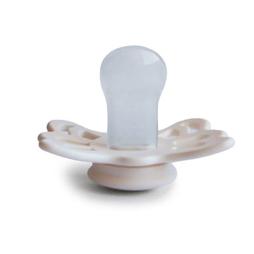 Frigg Butterfly Anatomical Silkysoft Silicone Baby Pacifier | Made In Denmark | Bpa-Free (Cream/Blush, 0-6 Months)