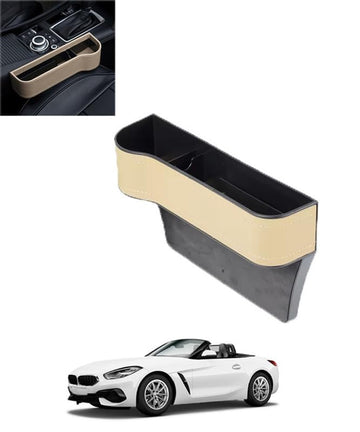RKPSP Multifunctional Beige Leather Storage Box Organizer Car Seat Gap Filler Cup Holder For Car273