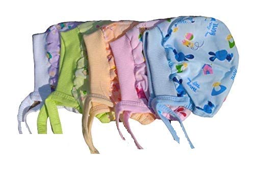 Gilli Shopee Baby Boys And Baby Girls Soft Cotton Winter Caps With Tai Knot And Bonnet Multicolour Pack Of 5 (03 Months)