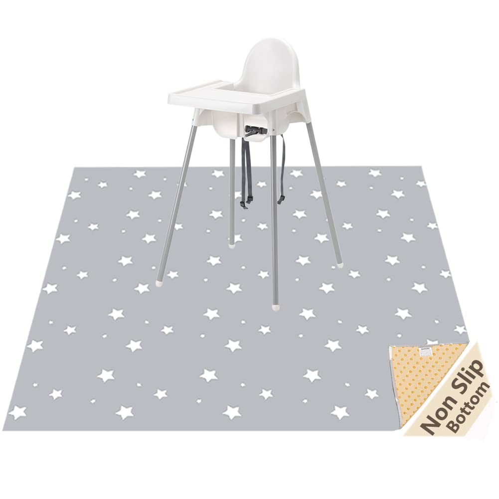 Splat Mat For Under High Chair/Arts/Crafts, Womumon Washable Baby Spill Mat Waterproof Anti-Slip Floor Splash Mat, Portable Play