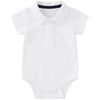 Pureborn Baby Boy Polo Bodysuit Short Sleeve Cotton Romper Summer Gentleman One-Piece Outfit For Infant Boys 9-12 Months White