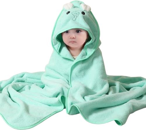 Zoroo Baby Hooded Towel for Toddler, Large Absorbent Bath Towel for Newborn Boy Girl, Green, 79 x 79 cm (Green)