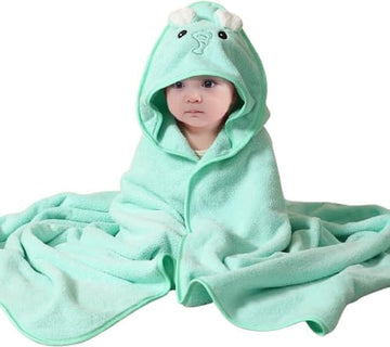 Zoroo Baby Hooded Towel for Toddler, Large Absorbent Bath Towel for Newborn Boy Girl, Green, 79 x 79 cm (Green)