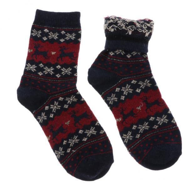 Calandis? 2Xwool Blend Cozy Crew Socks Causal Winter Christmas Ankle Socks Dark Blue | Socks | Hosiery & Socks | Womens Clothing