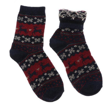 Calandis? 2Xwool Blend Cozy Crew Socks Causal Winter Christmas Ankle Socks Dark Blue | Socks | Hosiery & Socks | Womens Clothing