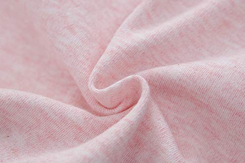 Owlivia Organic Cotton Baby Boy Girl 2 Pack Zip Up Sleep N Play, Footless, Long Sleeve(3-6 Months, Pink Melange+Pink Heart)