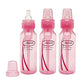 Dr. Browns Bpa Free Baby Bottles 8 Oz. - Pink - 3 Pack