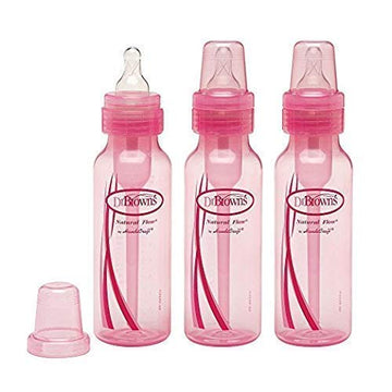 Dr. Browns Bpa Free Baby Bottles 8 Oz. - Pink - 3 Pack