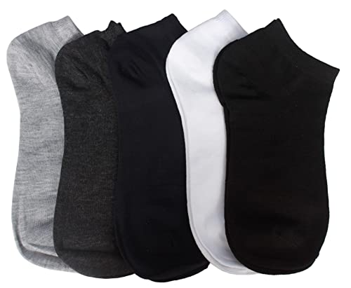 Tradehub Cotton Ankle Length Socks For Men And WomenFree Size, Solid, Pack Of 5 (Multicoloured)