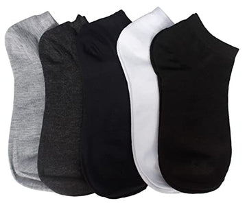 Tradehub Cotton Ankle Length Socks For Men And WomenFree Size, Solid, Pack Of 5 (Multicoloured)