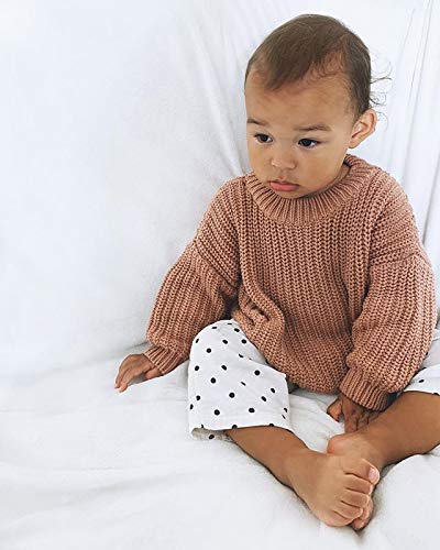 Infant Toddler Baby Girl Boy Knit Sweater Pullover Sweatshirt Long Sleeve Shirt Tops Knitted Fall Winter Clothes (Grey Khaki, 6-