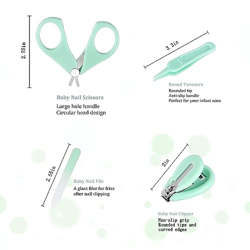 Baby Nail Trimmer Electric-12 in 1 Baby Nail Clippers Safe Baby Nail File Kit with a Nail Clipper, Scissor, Tweezers, and Nail F