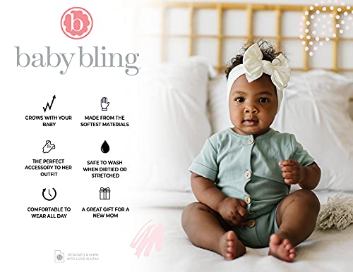 Baby Bling Bows Newborn To Little Girls Hair Bow - Classic Knot Headbands Toddlers Hair Accessories, Made In The Usa, One Size (