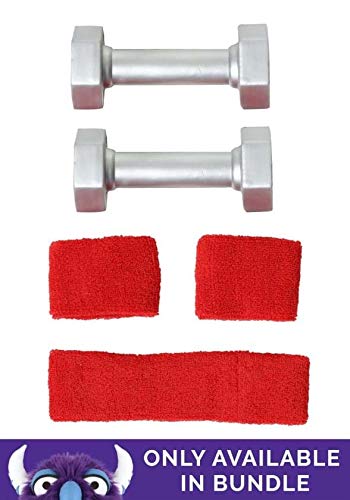 Fun Costumes - Work It Out 80'S Costume For Toddler Girls (4T Bundle W/Foam Weights, Multi)