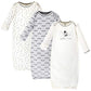 Touched By Nature Unisex Baby Organic Cotton Gowns, Mr. Moon, 0-6 Months