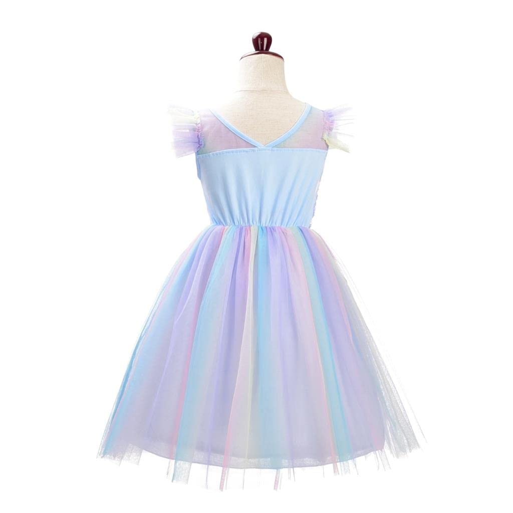Dressy Daisy Unicorn Birthday Rainbow Tulle Dress Princess Costume Fancy Party Outfit For Toddler Girls Size 4T 5T