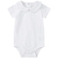 Pureborn Baby Girls Bodysuit Cotton Peter-Pan Collar Short Sleeve One-Piece White 6-9 Months